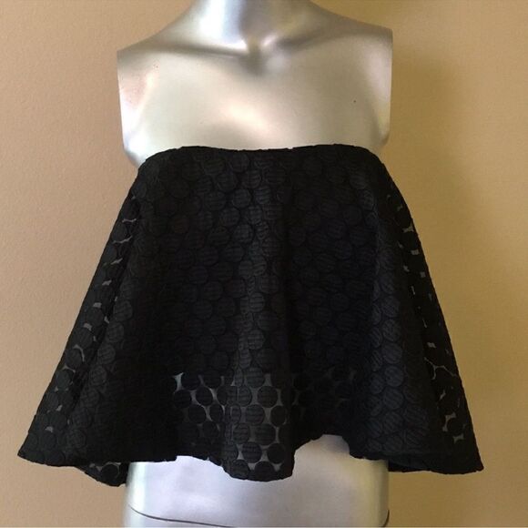 NICHOLAS | Embroidered Spot Flare Top Black - Picture 3 of 5